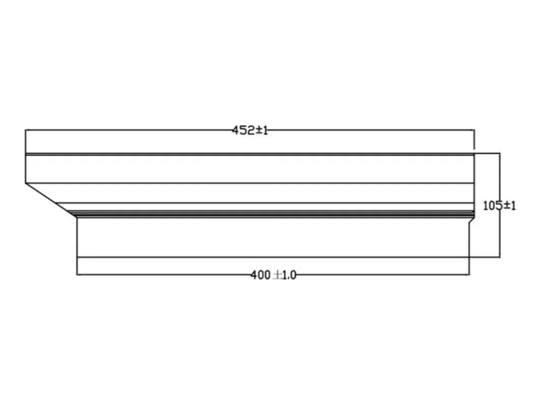Bản vẽ hình chiếu cạnh camera NST-Z5-8M — dài 452 mm, cao 105 mm